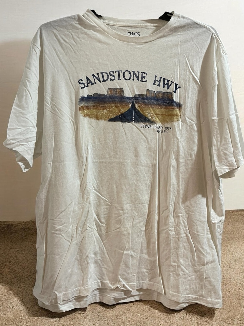 Chaps Sandstone Hwy Graphic Tee - White 2XL